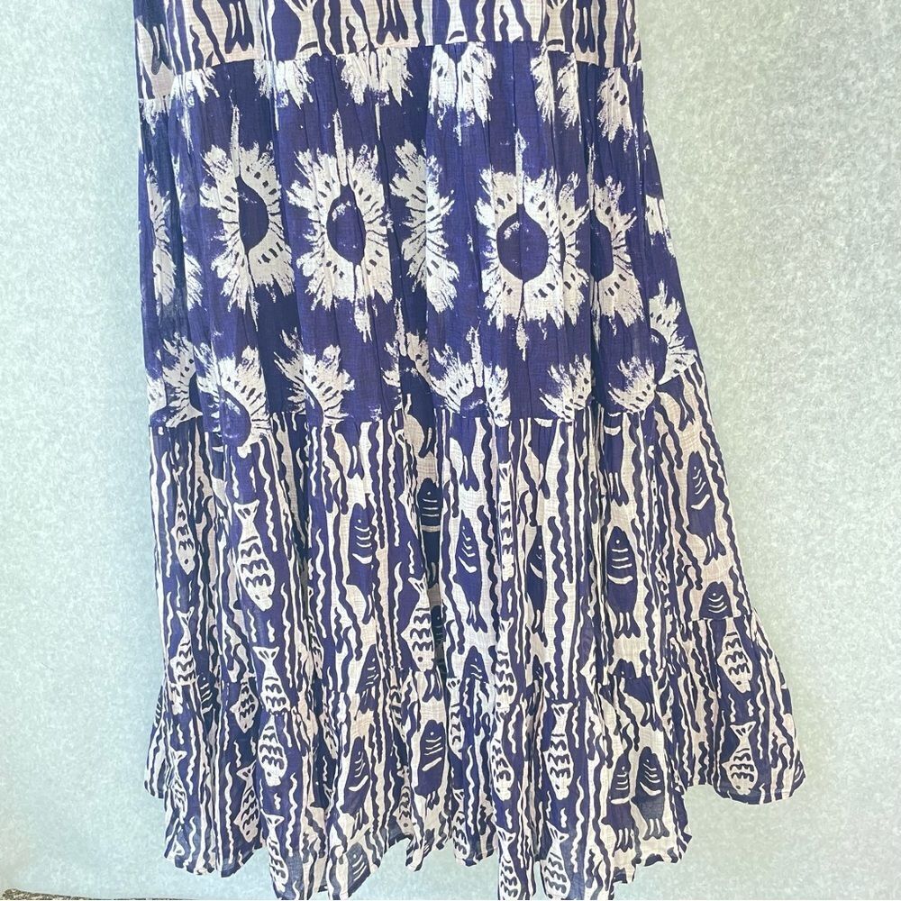 Dolma Blue White Sleeveless Maxi Dress Medium - Picture 8 of 15